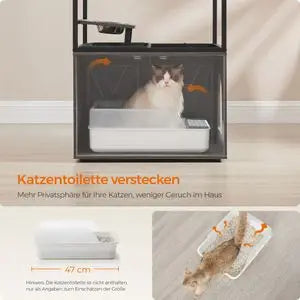 Feandrea - 3-in-1 Kattenmeubel met Krabpaal, Kattenbakkast en Slaapplaats